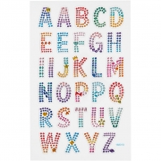 Diamond stickers, alfabetet, 10x16 cm, 1 ark