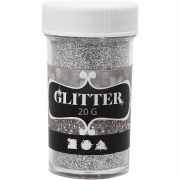 Glitter, silver, 20 g/ 1 burk