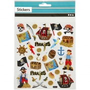 Stickers, pirater, 15x16,5 cm, 1 ark