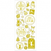 Stickers, guld, jul, 10x24 cm, 1 ark