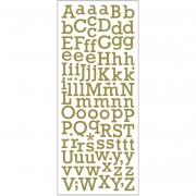 Glitterstickers, guld, bokstäver, 10x24 cm, 1 ark