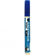 Porslin- och glaspenna, mörkblå, spets 2-4 mm, täckande, 1 st.