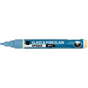 Porslin- och glaspenna, ljusblå, spets 2-4 mm, täckande, 1 st.