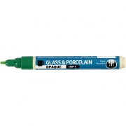 Porslin- och glaspenna, grön, spets 2-4 mm, täckande, 1 st.