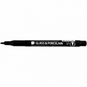 Porslin- och glaspenna, svart, spets 1-3 mm, semi opaque, 1 st.