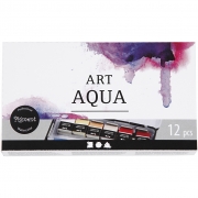 Art Aqua akvarellfärger, standardfärger, ½-pan, stl. 10x20 mm, 12 färg/ 1 förp.