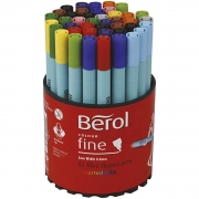 Berol Colourfine, mixade färger, Dia. 10 mm, spets 0,3-0,7 mm, 42 st./ 1 burk