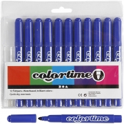 Colortime tuschpennor, blå, spets 5 mm, 12 st./ 1 förp.