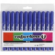 Colortime tuschpennor, blå, spets 5 mm, 12 st./ 1 förp.