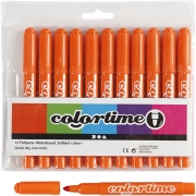Colortime tuschpennor, orange, spets 5 mm, 12 st./ 1 förp.