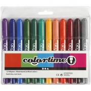 Colortime tuschpennor, kompletterande färger, spets 5 mm, 12 st./ 1 förp.