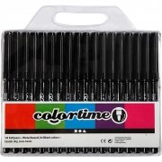 Colortime tuschpennor, svart, spets 2 mm, 18 st./ 1 förp.