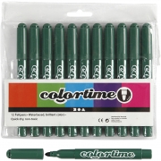 Colortime tuschpennor, grön, spets 5 mm, 12 st./ 1 förp.