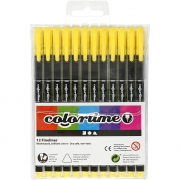 Colortime Fineliner Tusch, gul, spets 0,6-0,7 mm, 12 st./ 1 förp.