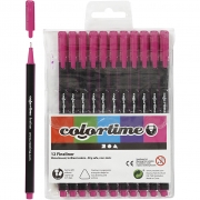 Colortime Fineliner Tusch, cyklamen, spets 0,6-0,7 mm, 12 st./ 1 förp.