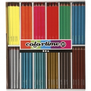 Colortime färgblyerts, metallicfärger, neonfärger, L: 17,45 cm, kärna 3 mm, 144 st./ 1 förp.