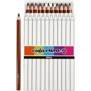 Colortime färgpennor, brun, L: 17,45 cm, kärna 5 mm, JUMBO, 12 st./ 1 förp.