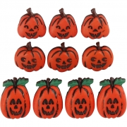 Figurknappar, halloweenpumpor, H: 14-20 mm, B: 13-14 mm, 10 st./ 1 förp.