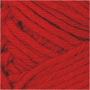 Bomullsgarn, röd, nr. 8/8, L: 80-85 m, stl. maxi , 50 g/ 1 nystan