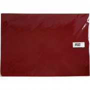 Hobbyfilt, gml. röd, 42x60 cm, tjocklek 3 mm, 1 ark