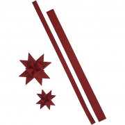 Stjärnstrimlor, röd, L: 44+78 cm, B: 15+25 mm, 350 g, 24 strimlor/ 1 förp.