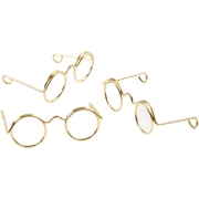 Glasögon, guld, B: 35 mm, 10 st./ 1 förp.
