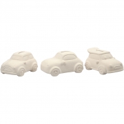 Sparbössor bilar, vit, H: 5,5 cm, L: 12,5 cm, B: 7,8 cm, 12 st./ 1 låda