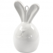 Hare, vit, H: 6,7 cm, Dia. 3,6 cm, 3 st./ 1 förp.