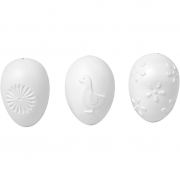 Ägg, vit, präglat mönster, H: 6 cm, 12 st./ 1 förp.