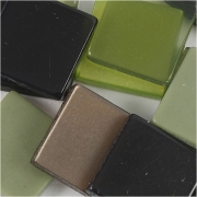 Minimosaik, grön, stl. 10x10 mm, tjocklek 2 mm, 25 g/ 1 förp.