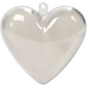 Deko-hjärta, transparent, H: 6,5 cm, 10 st./ 1 förp.