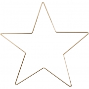 Metallstjärna, guld, Dia. 30 cm, tjocklek 3 mm, 1 st.
