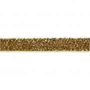 Dekorationsband, guld, B: 10 mm, 5 m/ 1 rl.