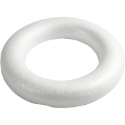 Ring med platt baksida, vit, stl. 30 cm, tjocklek 40 mm, 1 st.