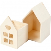 Hus med låda, H: 10,8 cm, djup 6,8 cm, 1 st.
