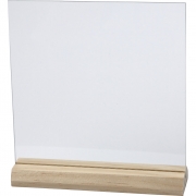 Glasplatta med träfot, stl. 15,5x15,5 cm, tjocklek 28 mm, 10 set/ 1 låda