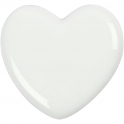 Hjärta, vit, stl. 6,5x6,5 cm, tjocklek 10 mm, 20 st./ 1 låda