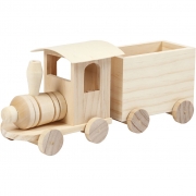Tåg med vagn, H: 9,5 cm, L: 21,5 cm, B: 6,5 cm, 1 st.