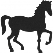 Kartongetiketter, svart, häst, stl. 60x64 mm, 10 st./ 1 förp.