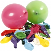 Ballonger, mixade färger, Runda, Dia. 23 cm, 100 st./ 1 förp.