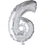 Folieballong, silver, 6, H: 41 cm, 1 st.