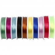 Elastisk smyckestråd, mixade färger, tjocklek 1 mm, 10x25 m/ 1 förp.