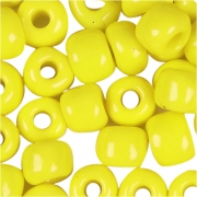 Rocaipärlor, gul, Dia. 3 mm, stl. 8/0 , Hålstl. 0,6-1,0 mm, 25 g/ 1 förp.