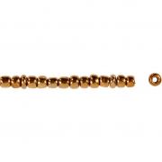 Rocaipärlor, bronze, Dia. 3 mm, stl. 8/0 , Hålstl. 0,6-1,0 mm, 25 g/ 1 förp.