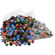 Link Beads, mixade färger, stl. 8x10 mm, Hålstl. 5 mm, 300 g/ 1 förp.