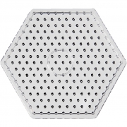 Pärlplattor, transparent, hexagon, JUMBO, 1 st.