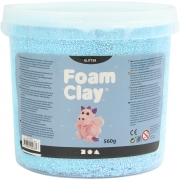 Foam Clay® , ljusblå, glitter, 560 g/ 1 hink