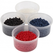 Pearl Clay® , svart, blå, röd, 1 set, 3x25+38 g