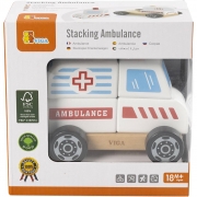 VIGA Stapel Ambulans i trä, Ambulans, stl. 13x10x8 cm, 1 st.