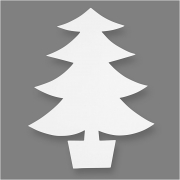 Julgranar, vit, H: 21,5 cm, B: 16,5 cm, 230 g, 25 st./ 1 förp.